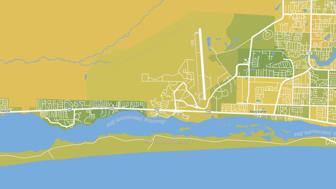 32544, FL Map of Vehicle Theft Rates