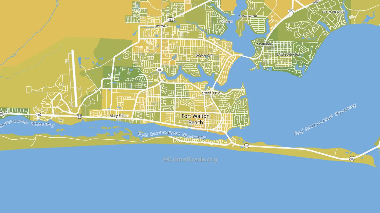 32548, FL Map of Vehicle Theft Rates