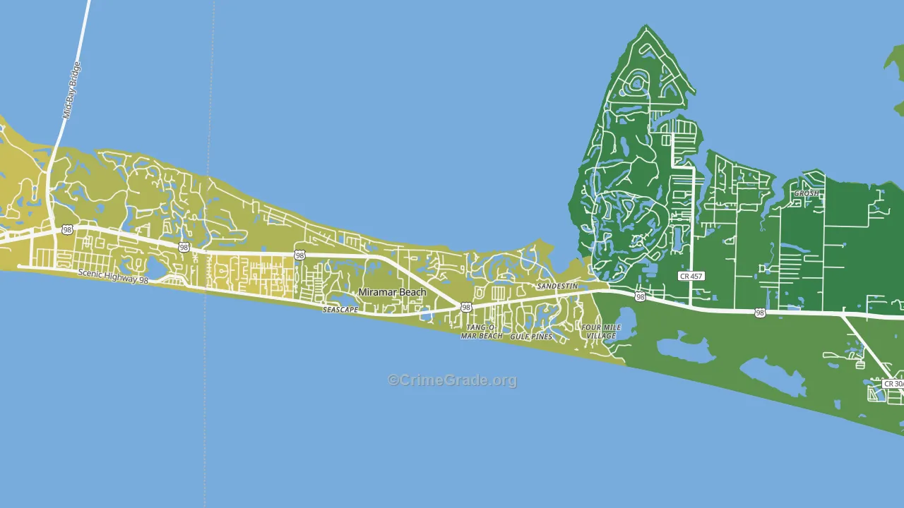 32550, FL Map of Vehicle Theft Rates