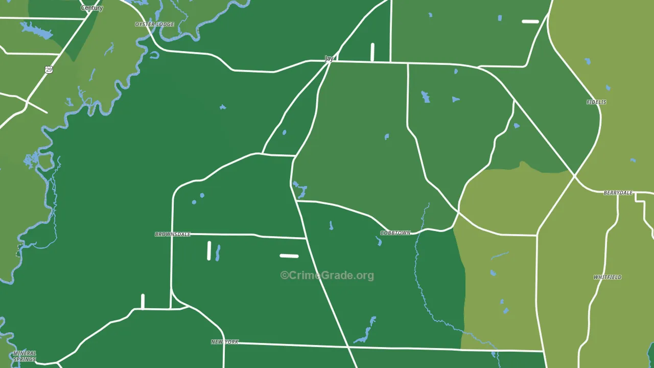 32565, FL Map of Vehicle Theft Rates