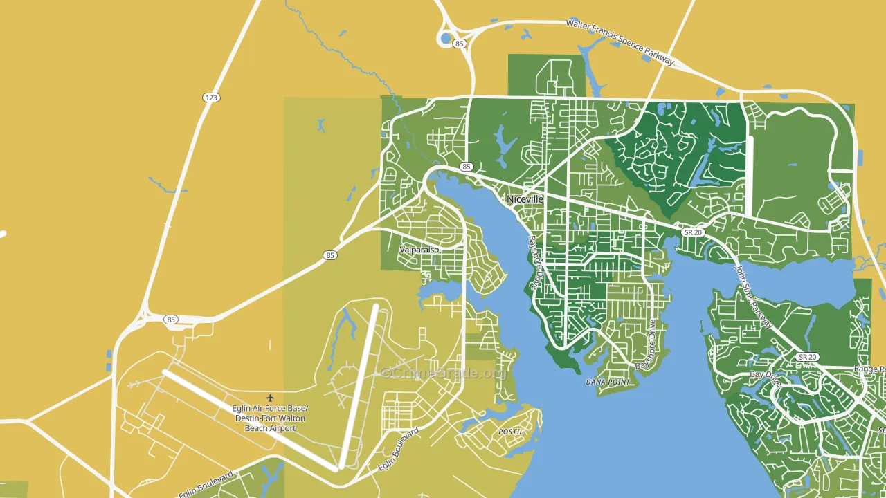 32580, FL Map of Vehicle Theft Rates