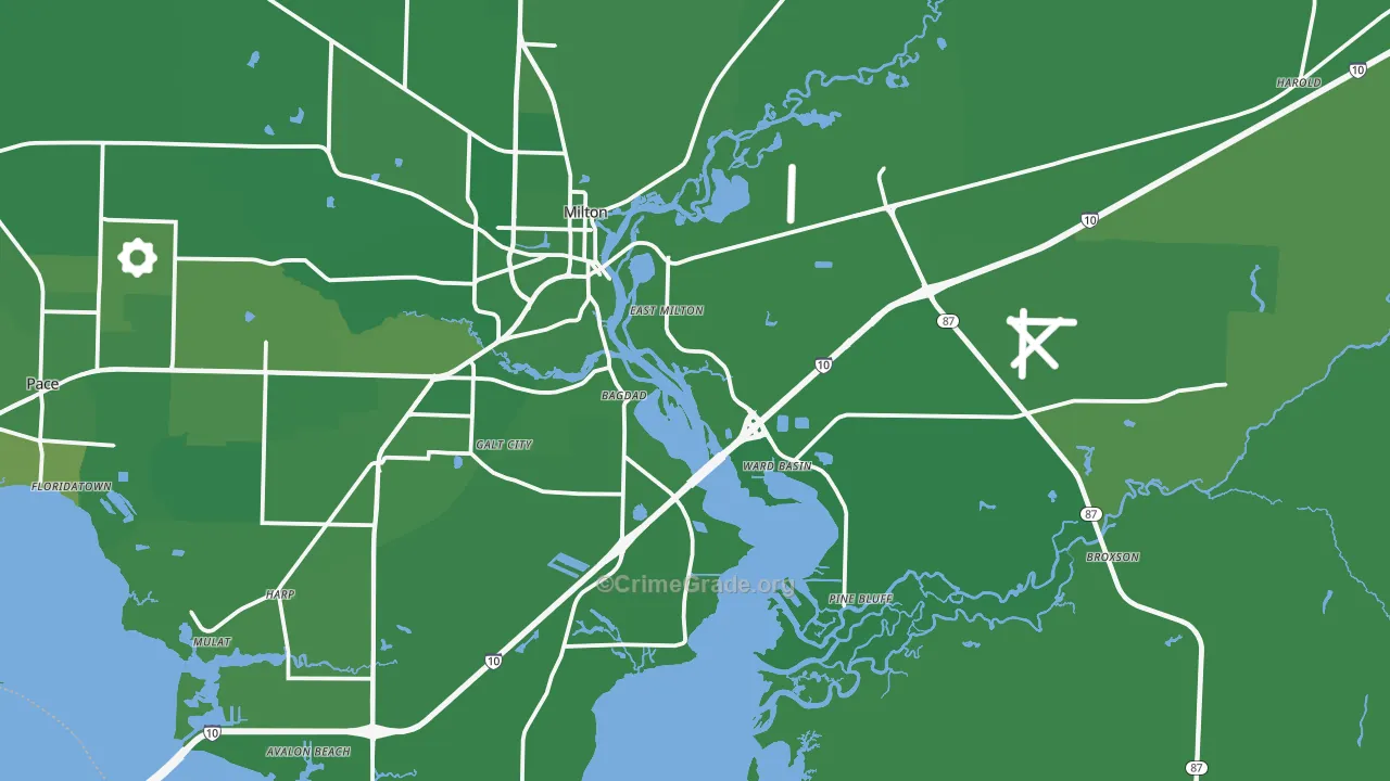 32583, FL Map of Vehicle Theft Rates