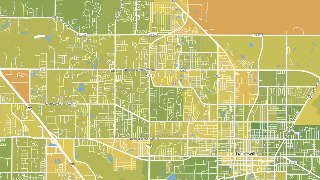 32605, FL Map of Vehicle Theft Rates