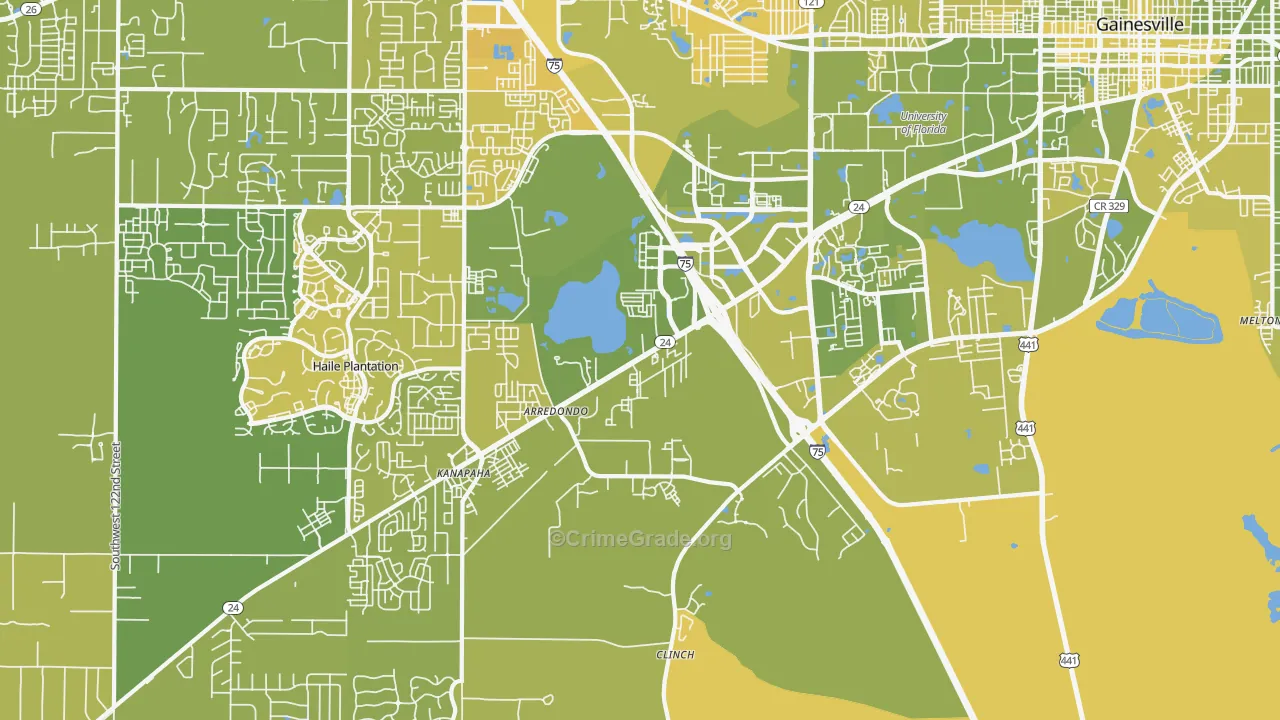 32608, FL Map of Vehicle Theft Rates