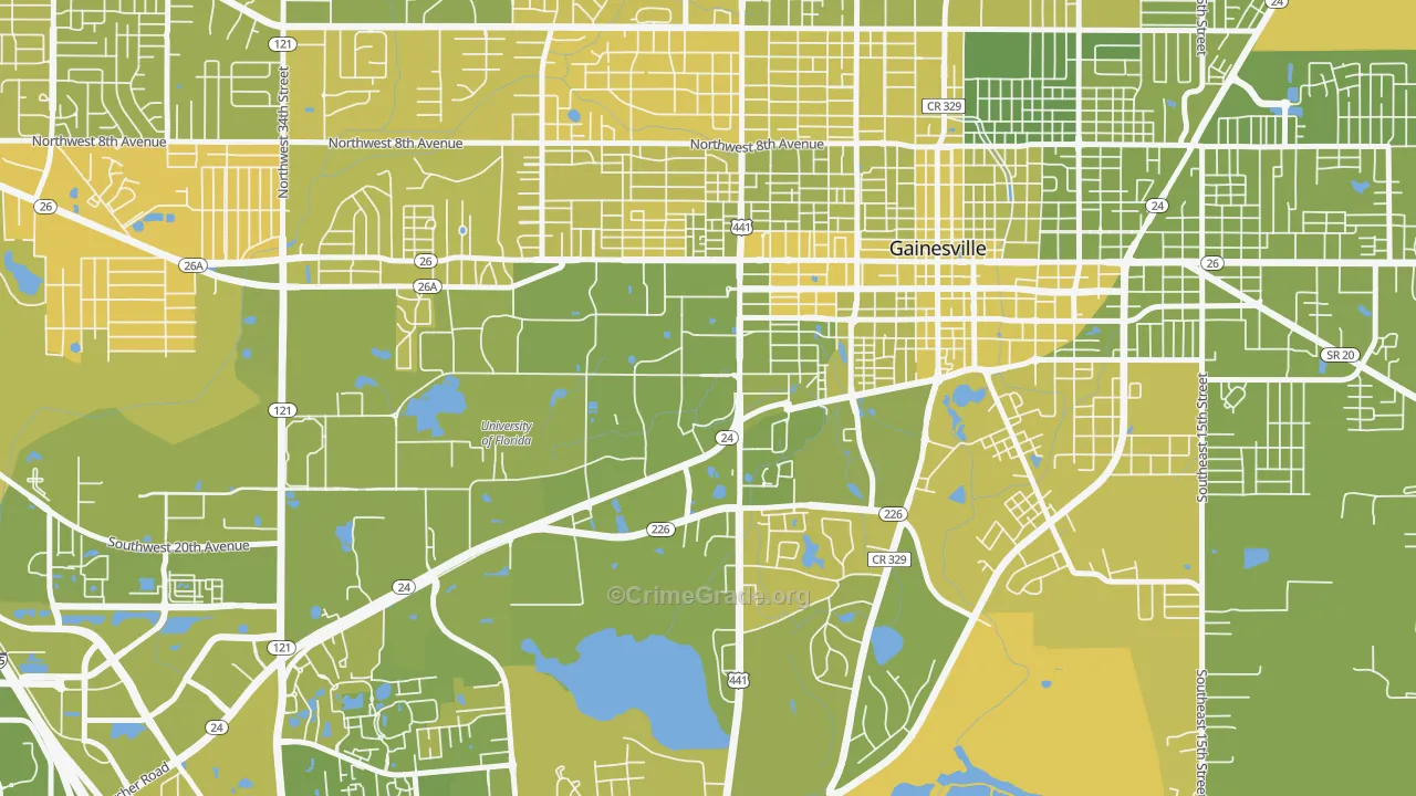 32610, FL Map of Vehicle Theft Rates