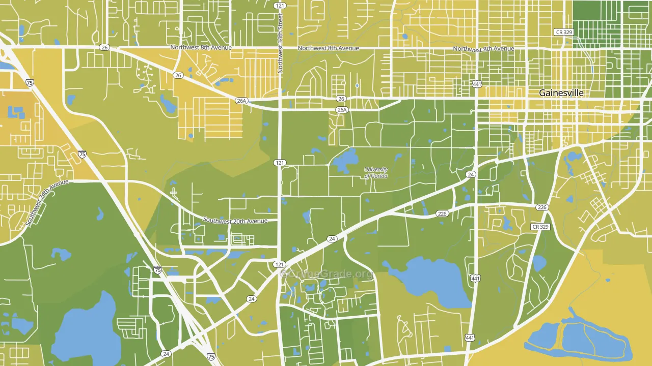 32611, FL Map of Vehicle Theft Rates