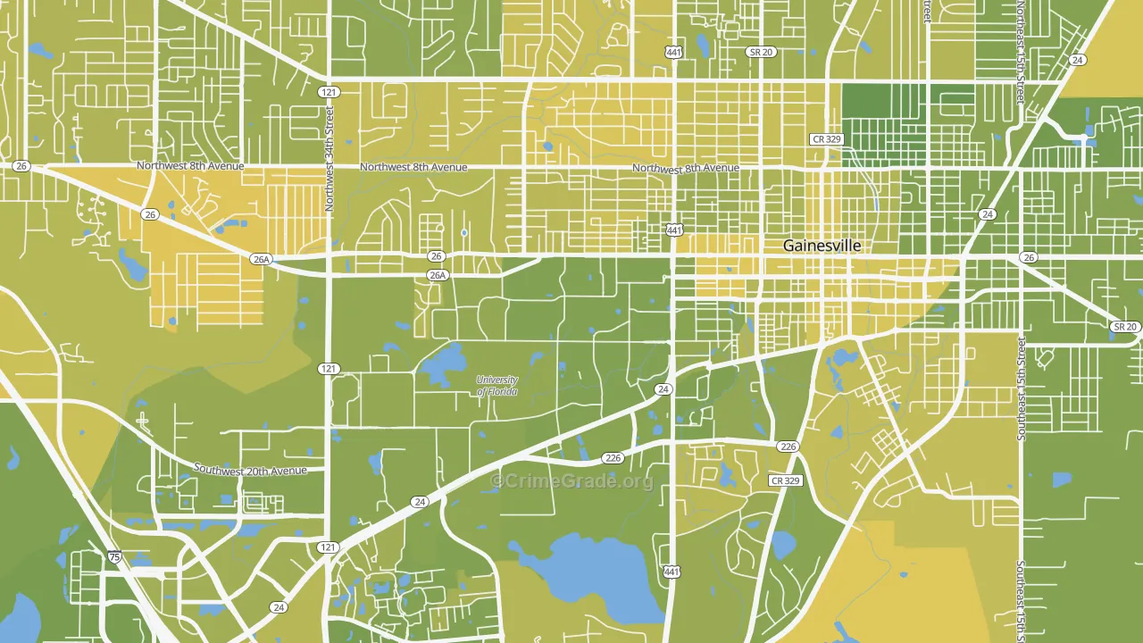 32612, FL Map of Vehicle Theft Rates