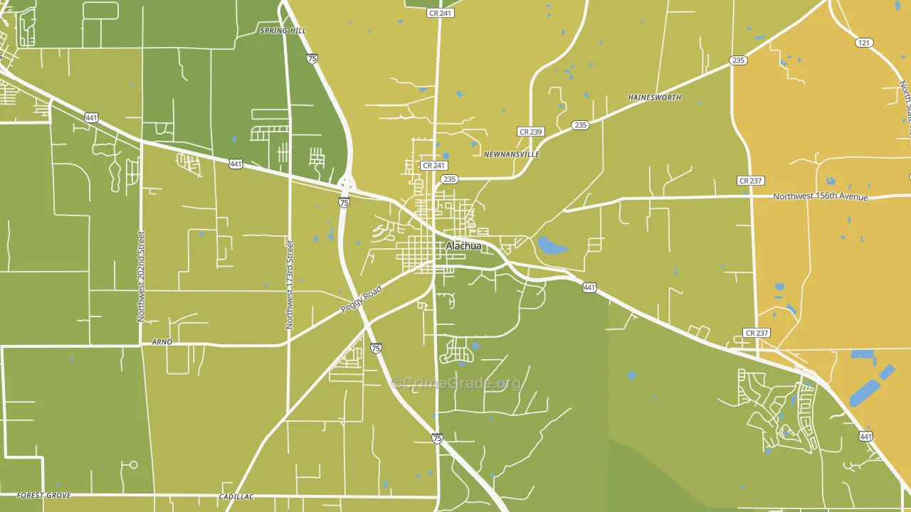 32615, FL Map of Vehicle Theft Rates