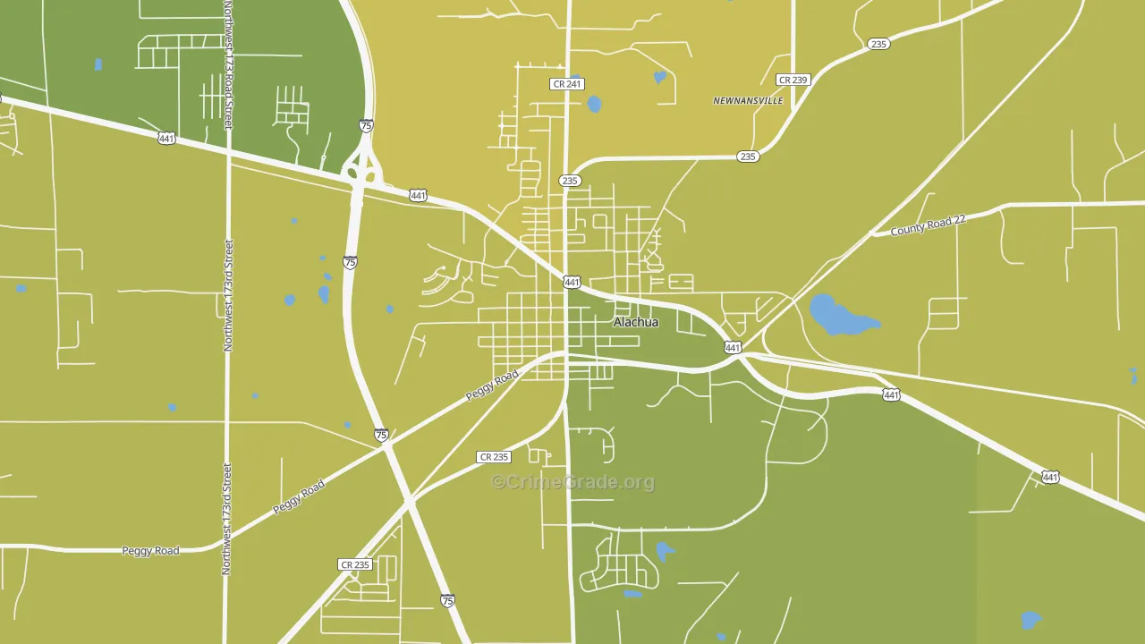 32616, FL Map of Vehicle Theft Rates