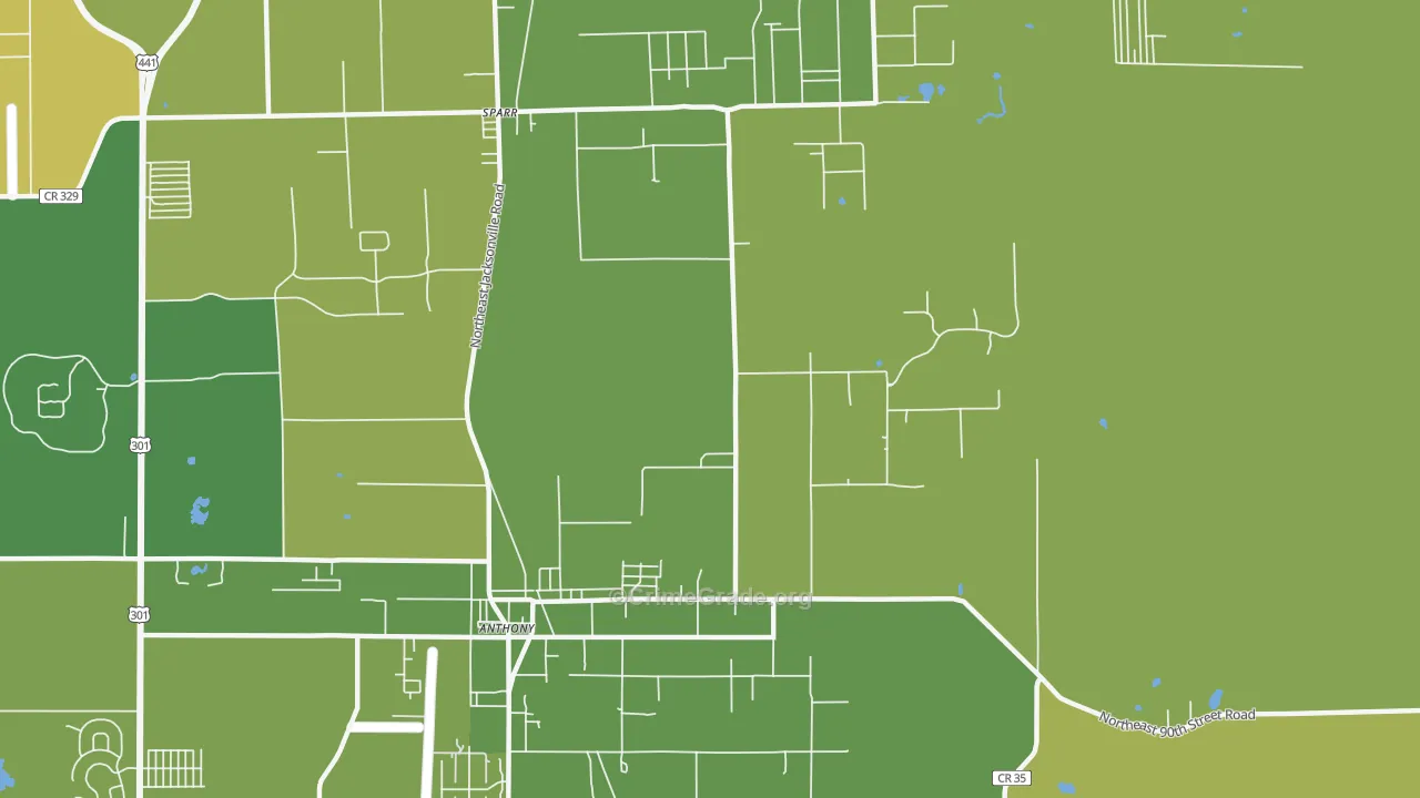 32617, FL Map of Vehicle Theft Rates