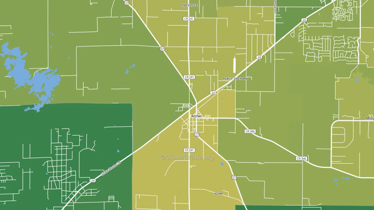 32618, FL Map of Vehicle Theft Rates