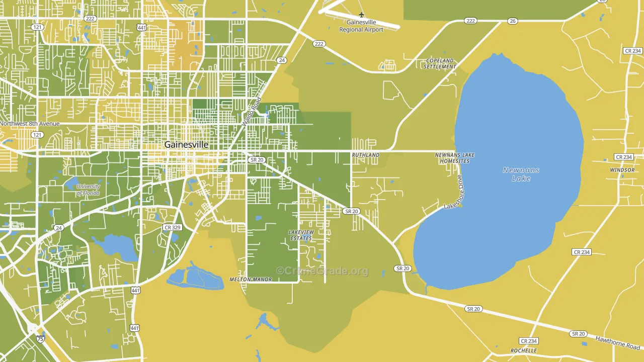 32641, FL Map of Vehicle Theft Rates