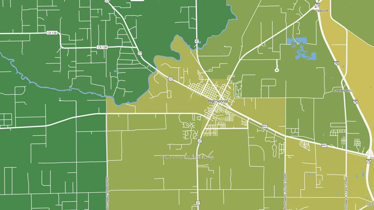32643, FL Map of Vehicle Theft Rates