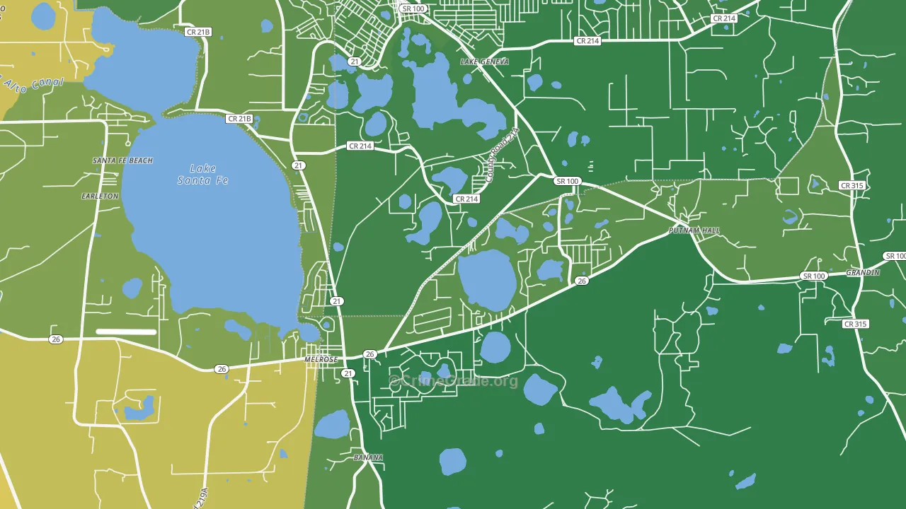 32666, FL Map of Vehicle Theft Rates