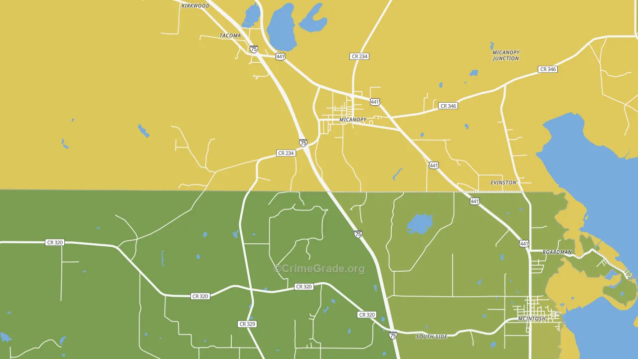 32667, FL Map of Vehicle Theft Rates