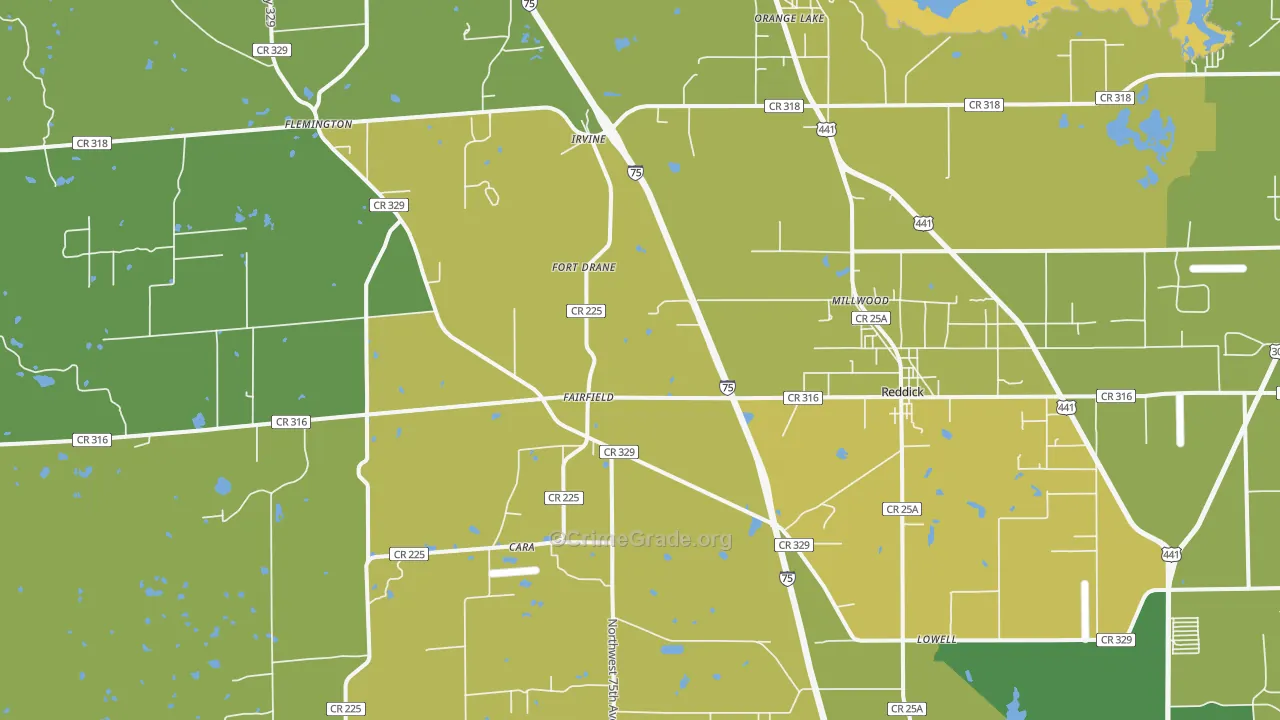 32686, FL Map of Vehicle Theft Rates
