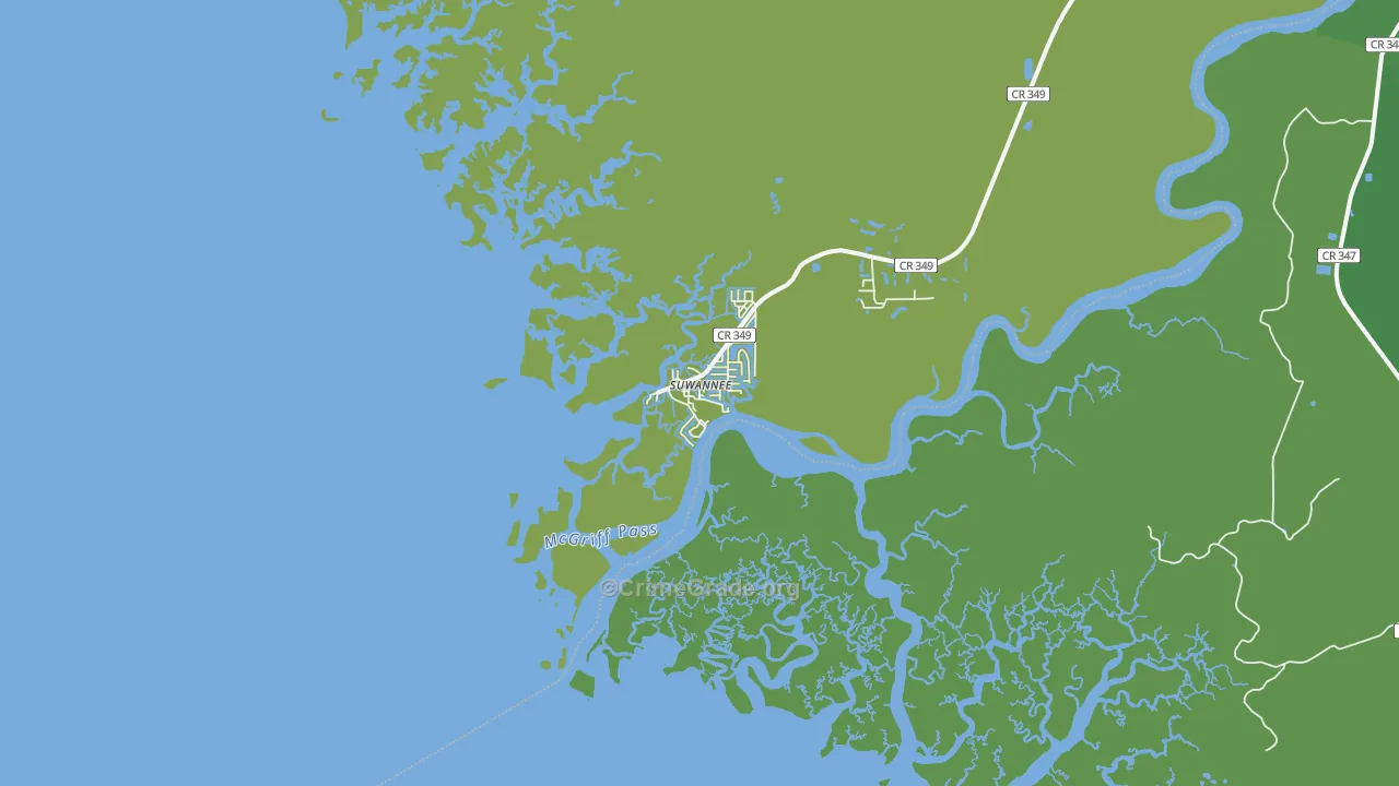 32692, FL Map of Vehicle Theft Rates