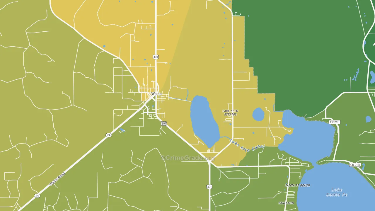 32694, FL Map of Vehicle Theft Rates