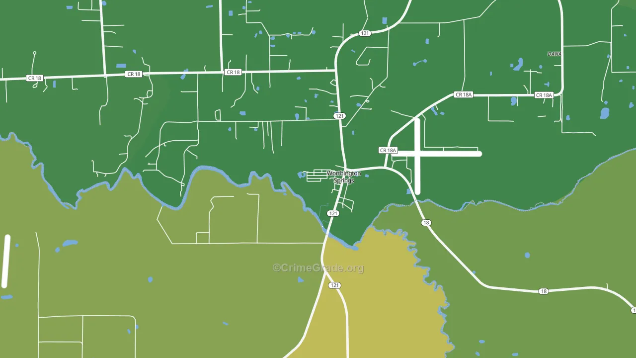 32697, FL Map of Vehicle Theft Rates