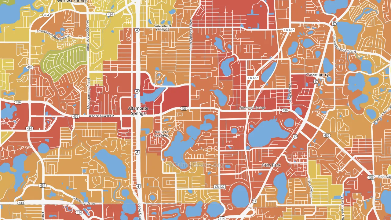 32701, FL Map of Vehicle Theft Rates