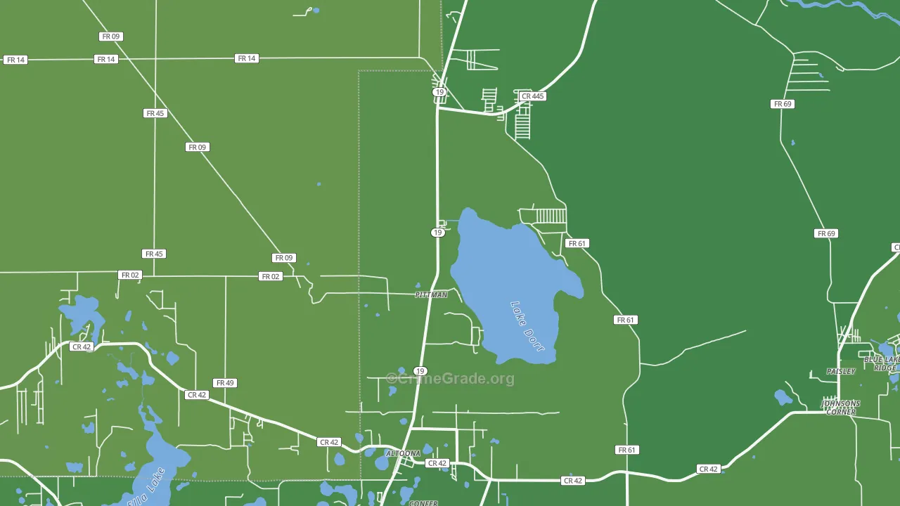 32702, FL Map of Vehicle Theft Rates