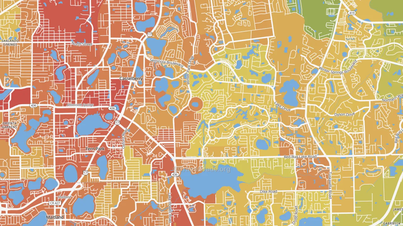 32707, FL Map of Vehicle Theft Rates