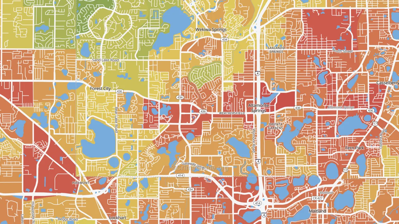 32714, FL Map of Vehicle Theft Rates