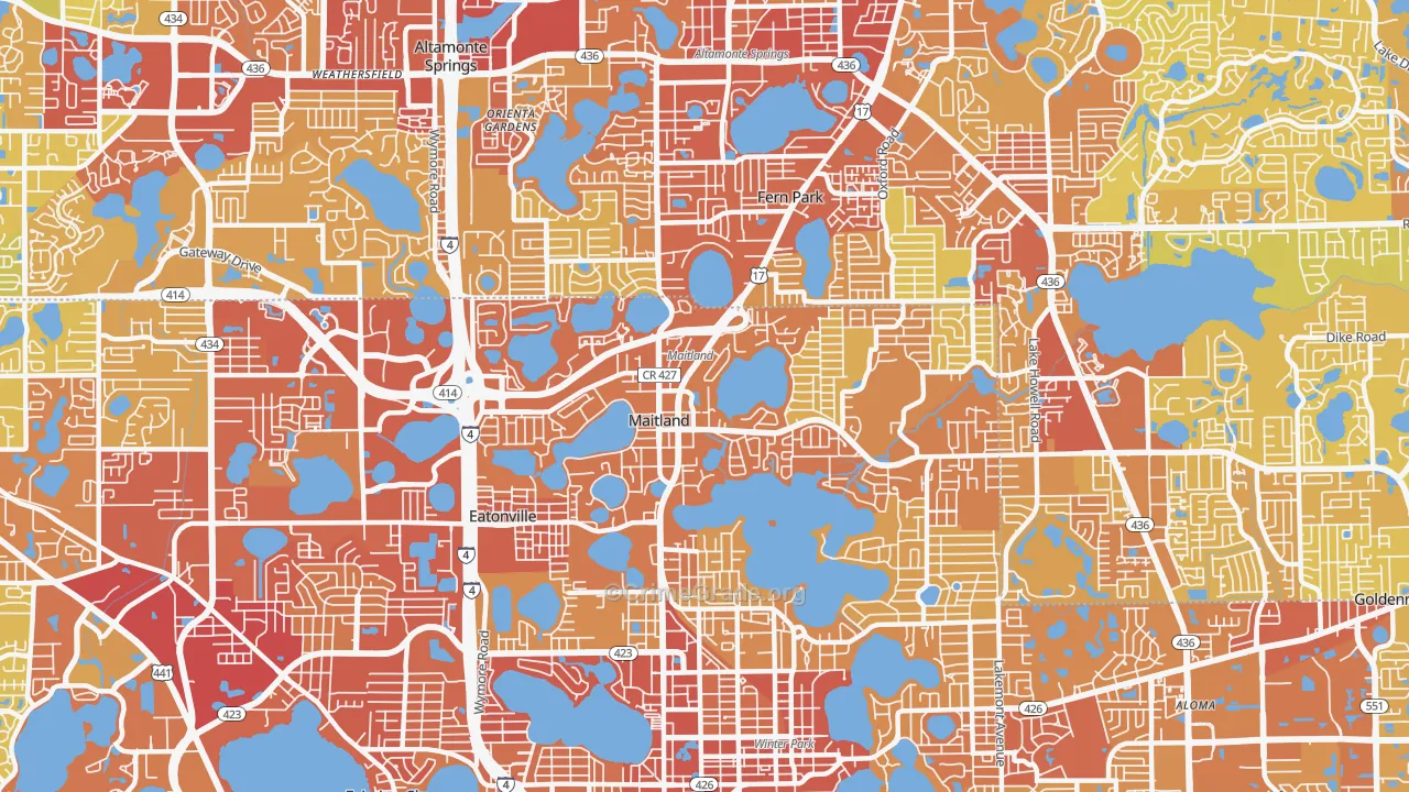 32751, FL Map of Vehicle Theft Rates