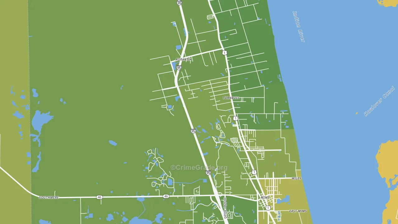 32754, FL Map of Vehicle Theft Rates