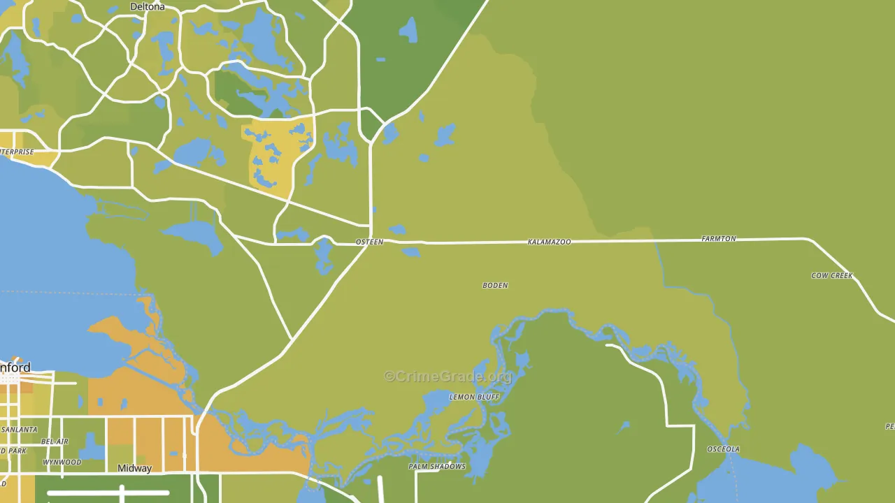 32764, FL Map of Vehicle Theft Rates