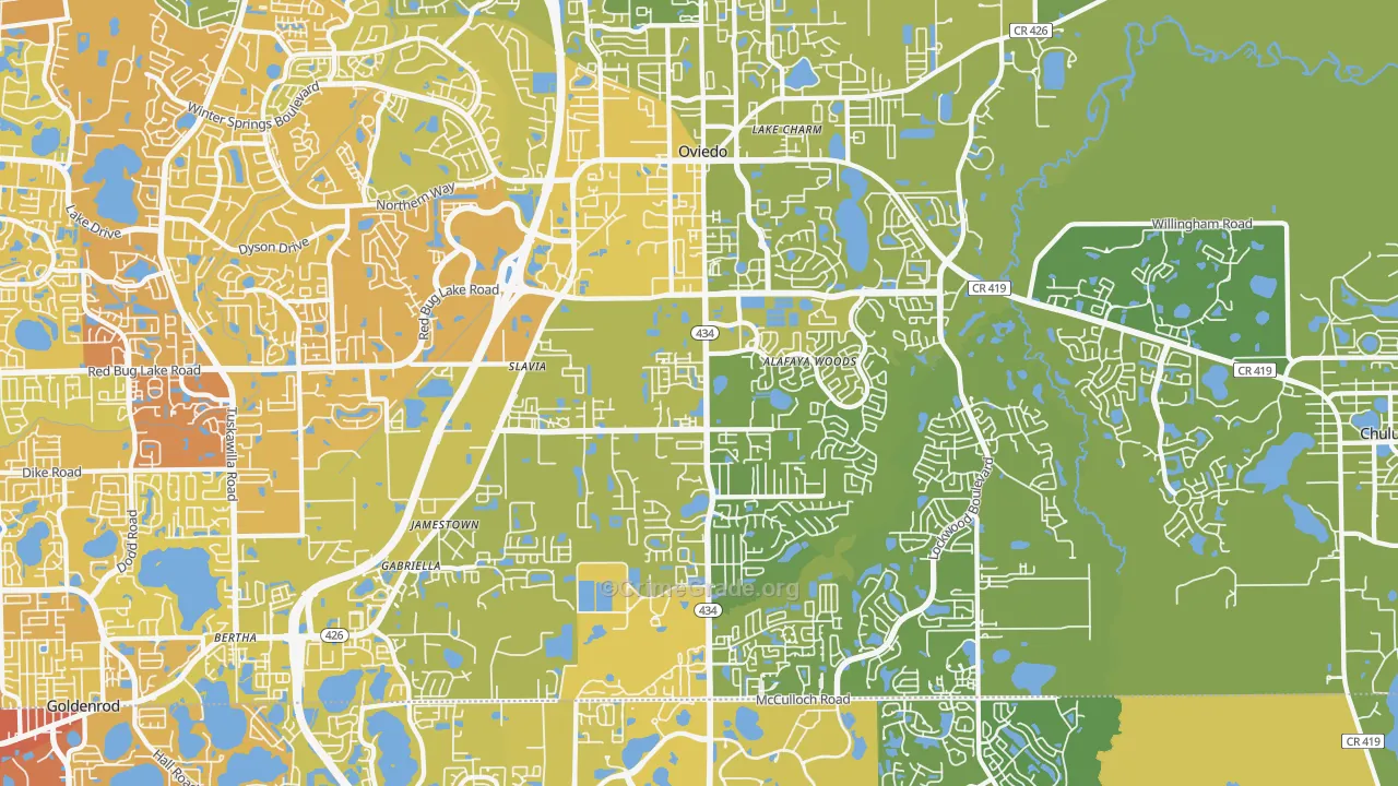 32765, FL Map of Vehicle Theft Rates