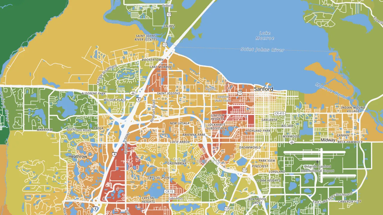 32771, FL Map of Vehicle Theft Rates