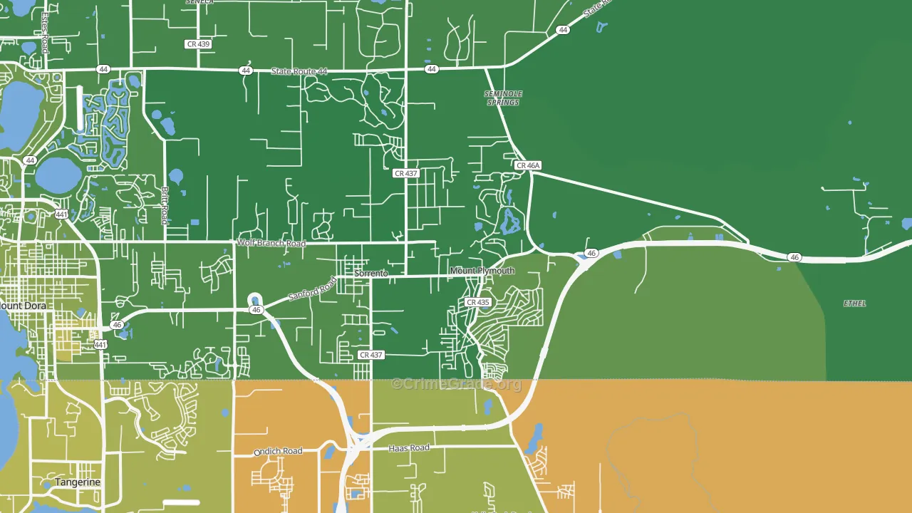 32776, FL Map of Vehicle Theft Rates