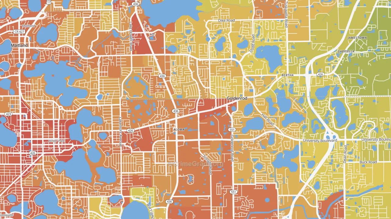 32792, FL Map of Vehicle Theft Rates