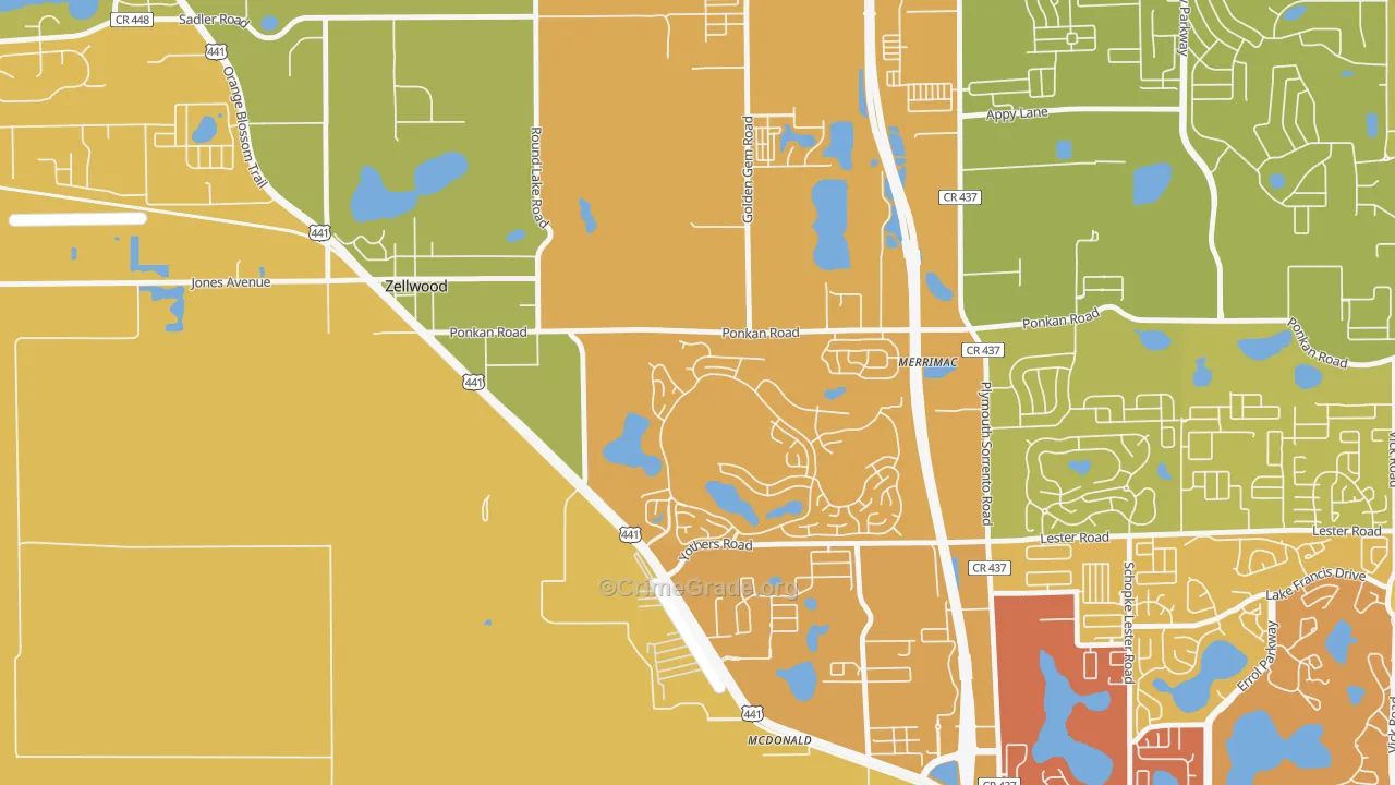 32798, FL Map of Vehicle Theft Rates