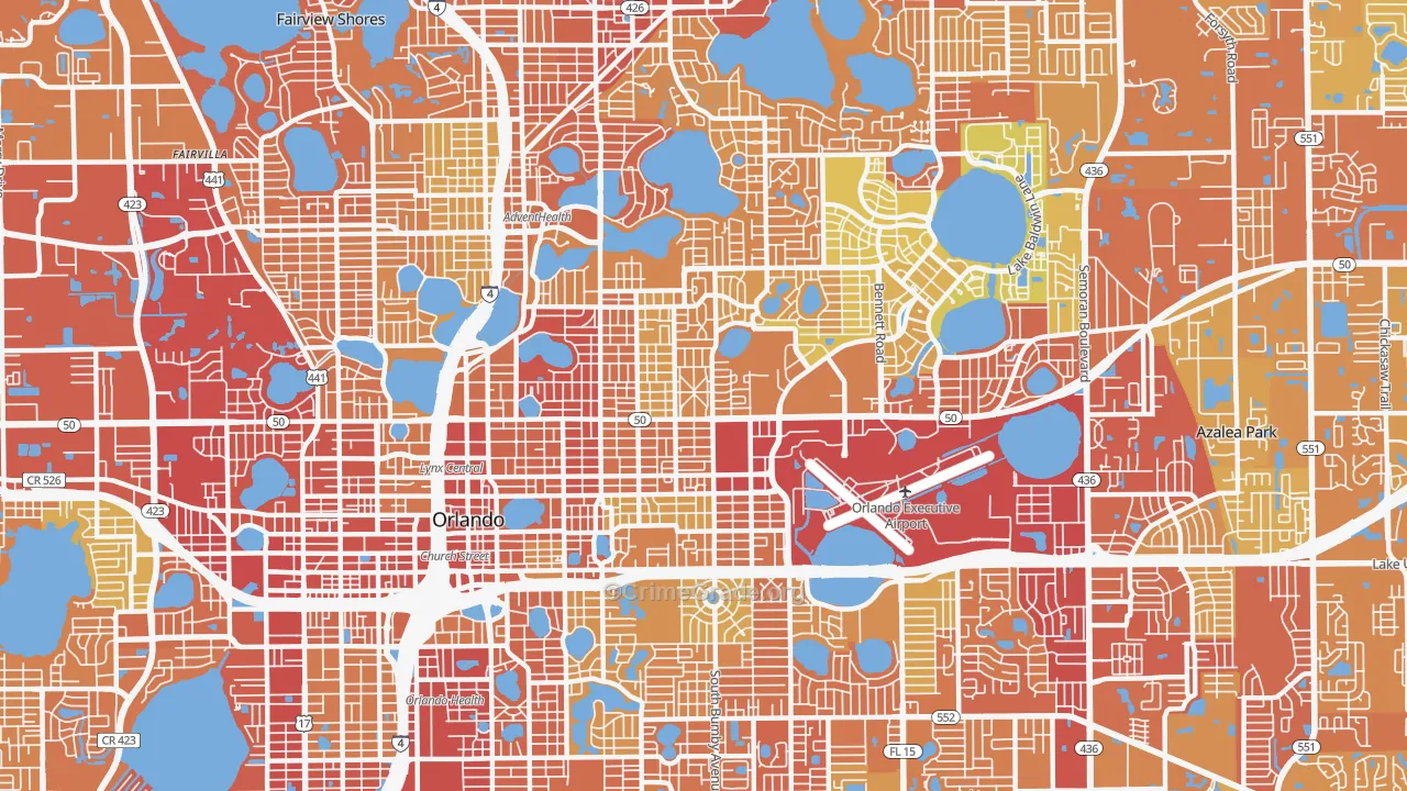 32803, FL Map of Vehicle Theft Rates