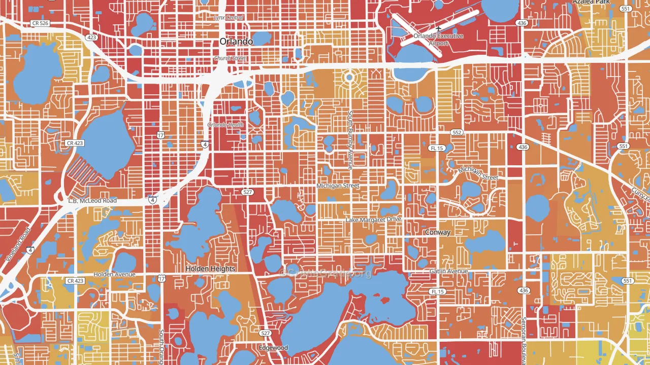 32806, FL Map of Vehicle Theft Rates