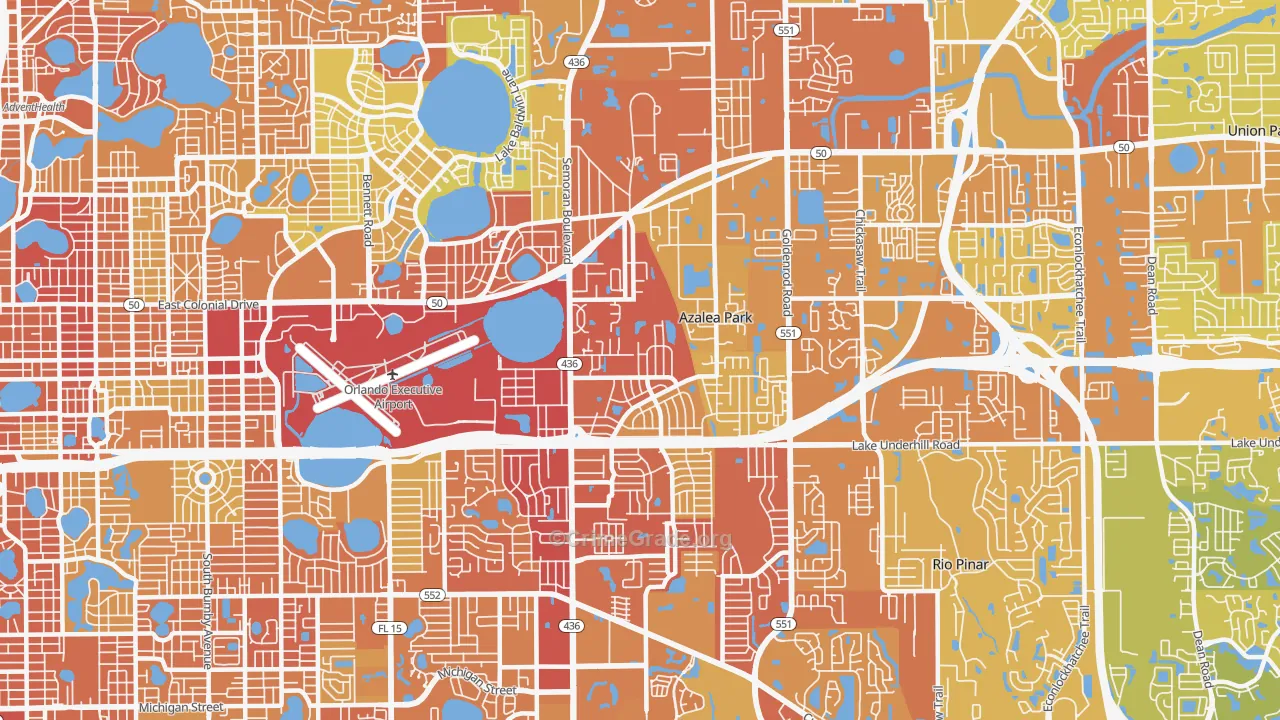 32807, FL Map of Vehicle Theft Rates
