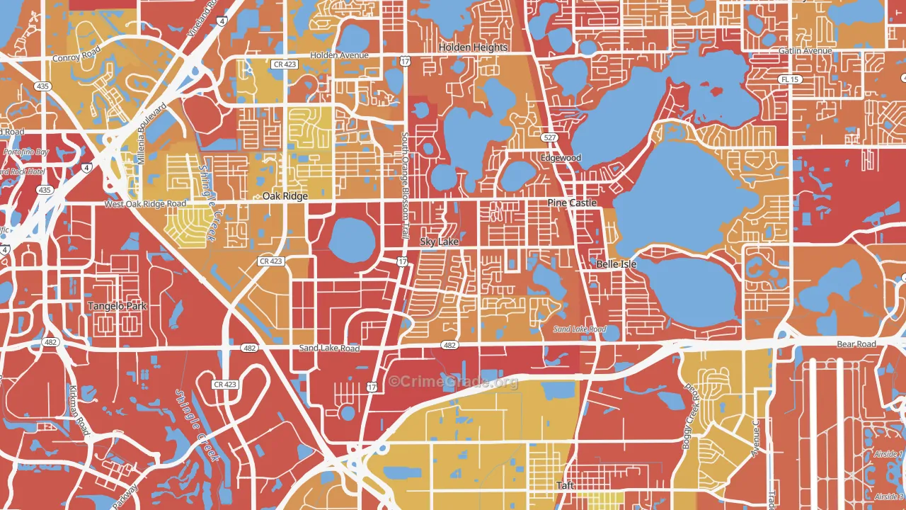 32809, FL Map of Vehicle Theft Rates