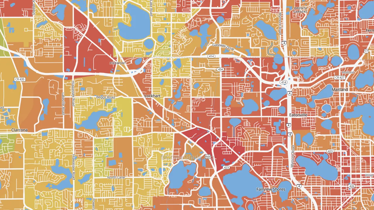 32810, FL Map of Vehicle Theft Rates