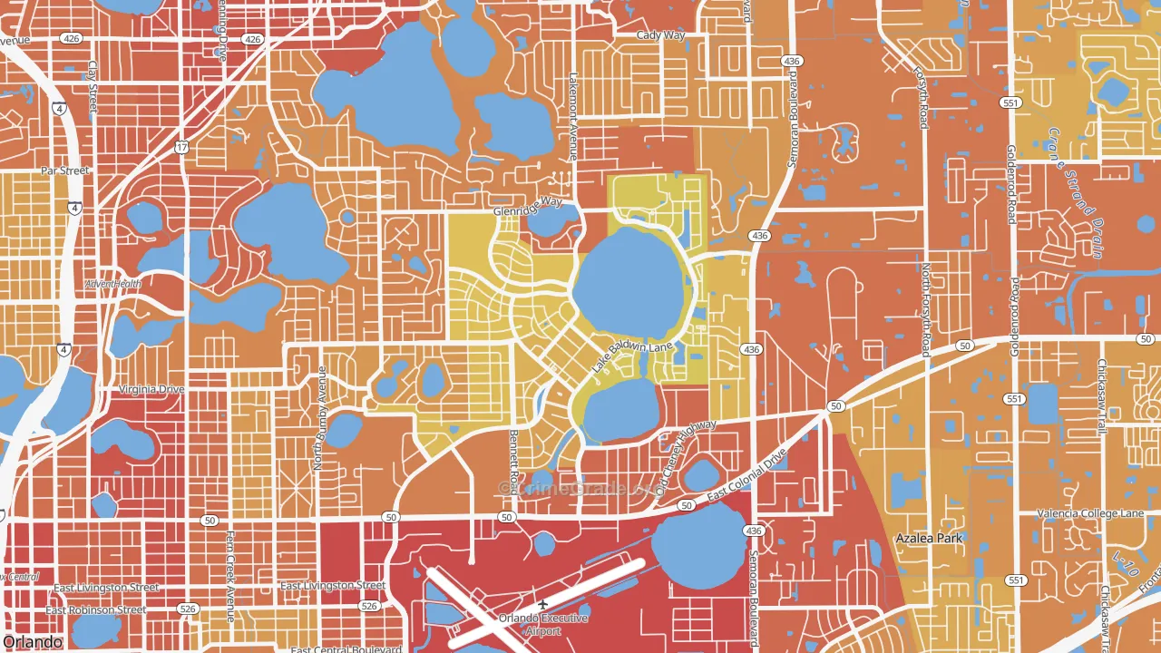 32814, FL Map of Vehicle Theft Rates