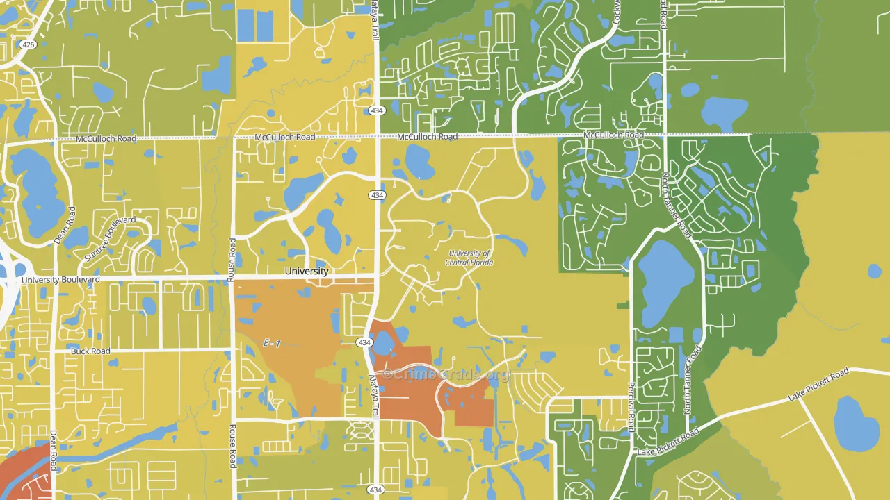 32816, FL Map of Vehicle Theft Rates
