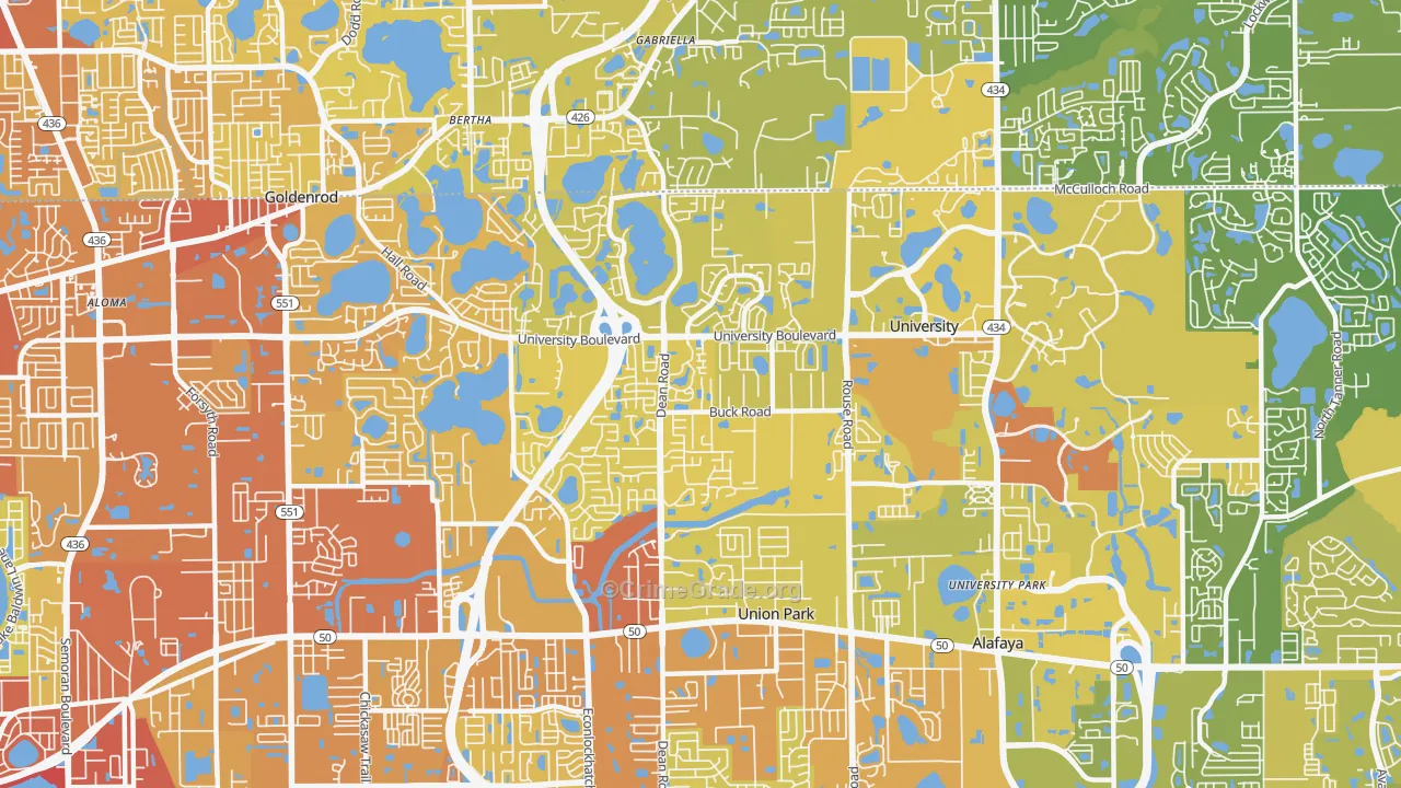 32817, FL Map of Vehicle Theft Rates