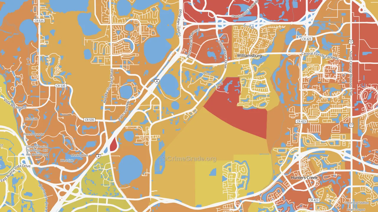 32821, FL Map of Vehicle Theft Rates