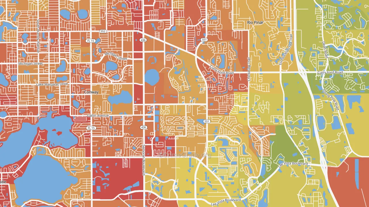 32822, FL Map of Vehicle Theft Rates