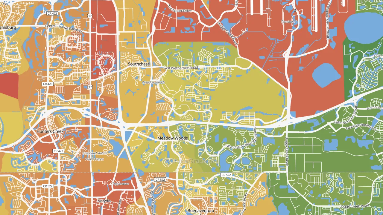32824, FL Map of Vehicle Theft Rates