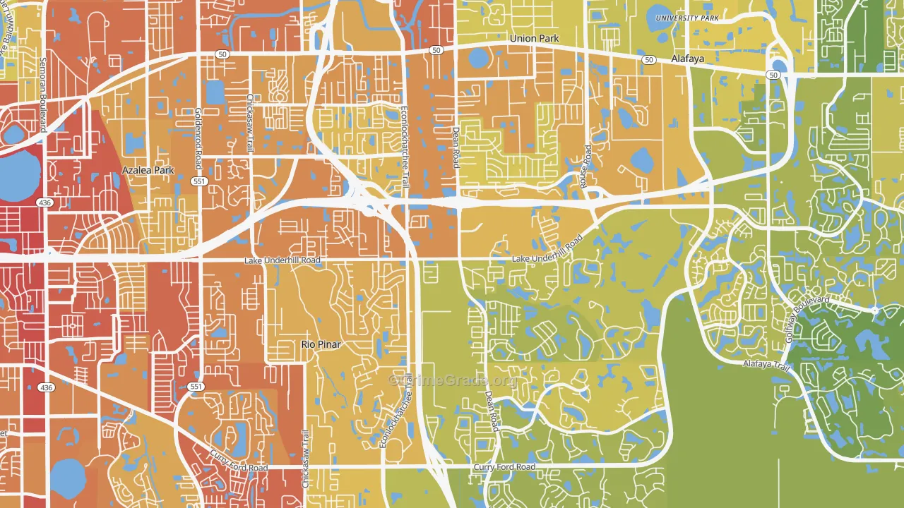 32825, FL Map of Vehicle Theft Rates