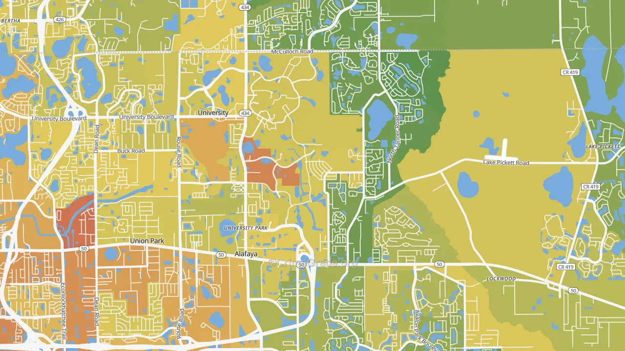 32826, FL Map of Vehicle Theft Rates