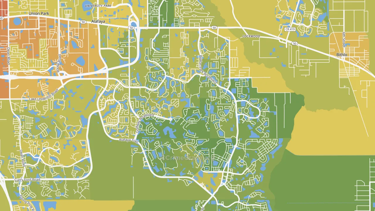 32828, FL Map of Vehicle Theft Rates