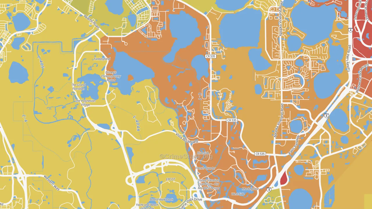 32830, FL Map of Vehicle Theft Rates